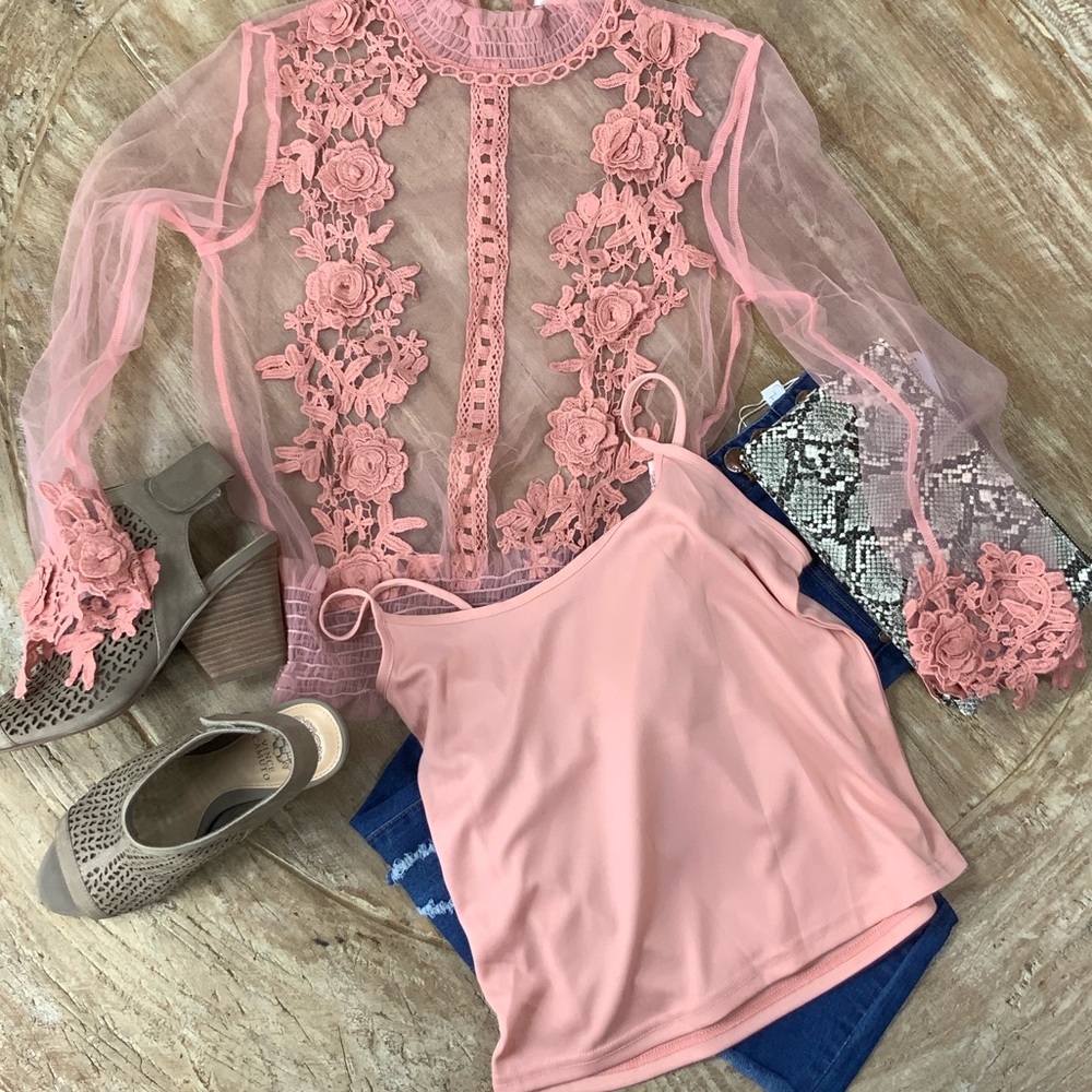 Pink 3D Floral Top - Picture 7 of 8